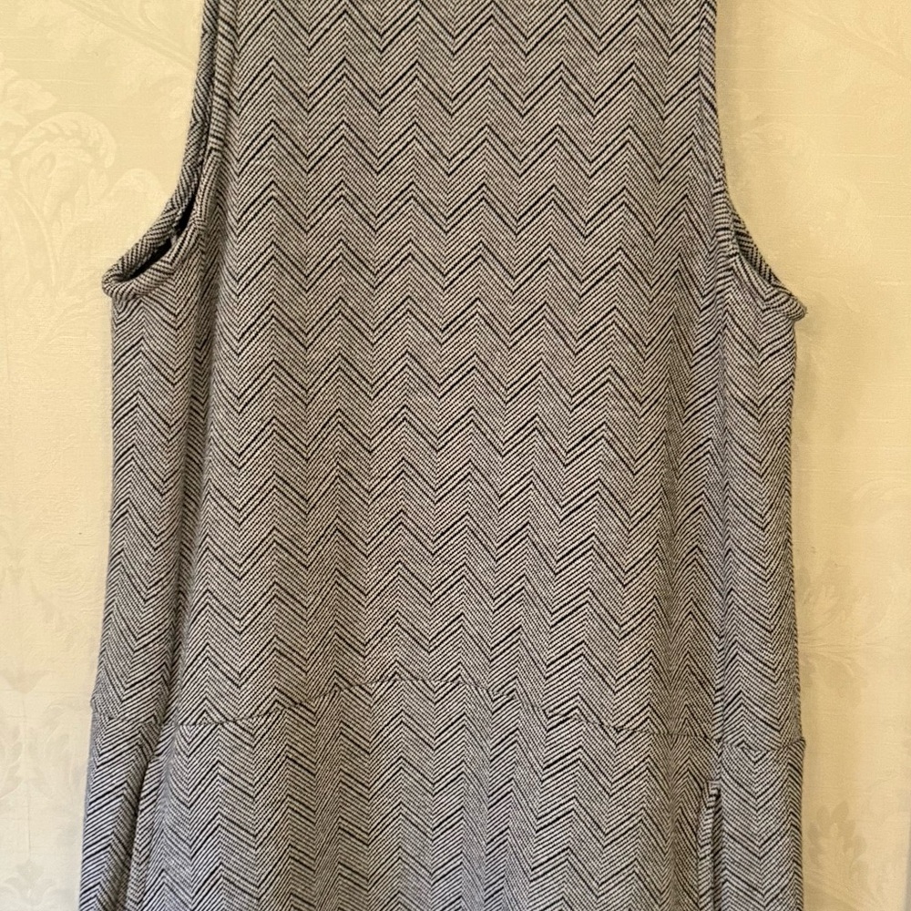Free People Black and White Chevron Knit Top
